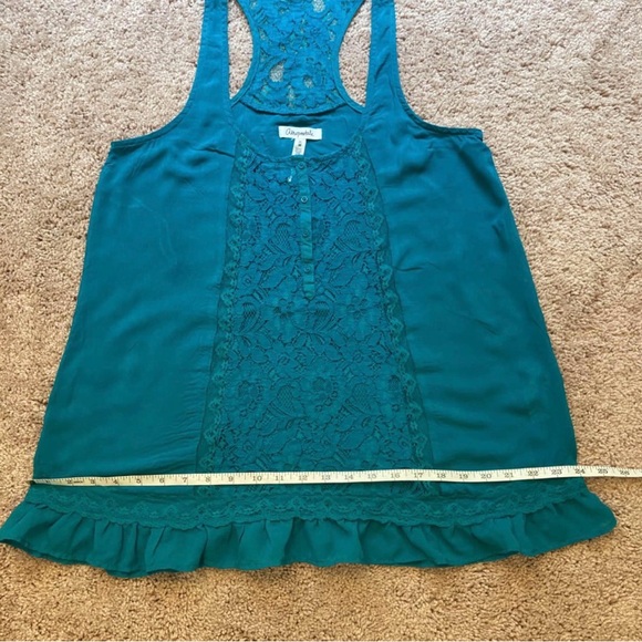 Aeropostale Women’s Top Size Medium Turquoise Open Knit  Flowy Sleeveless - Picture 12 of 16